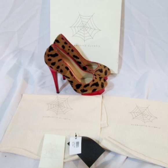 NEW CHARLOTTE OLYMPIA POLLY PUMP LEOPARD - Picture 2 of 8